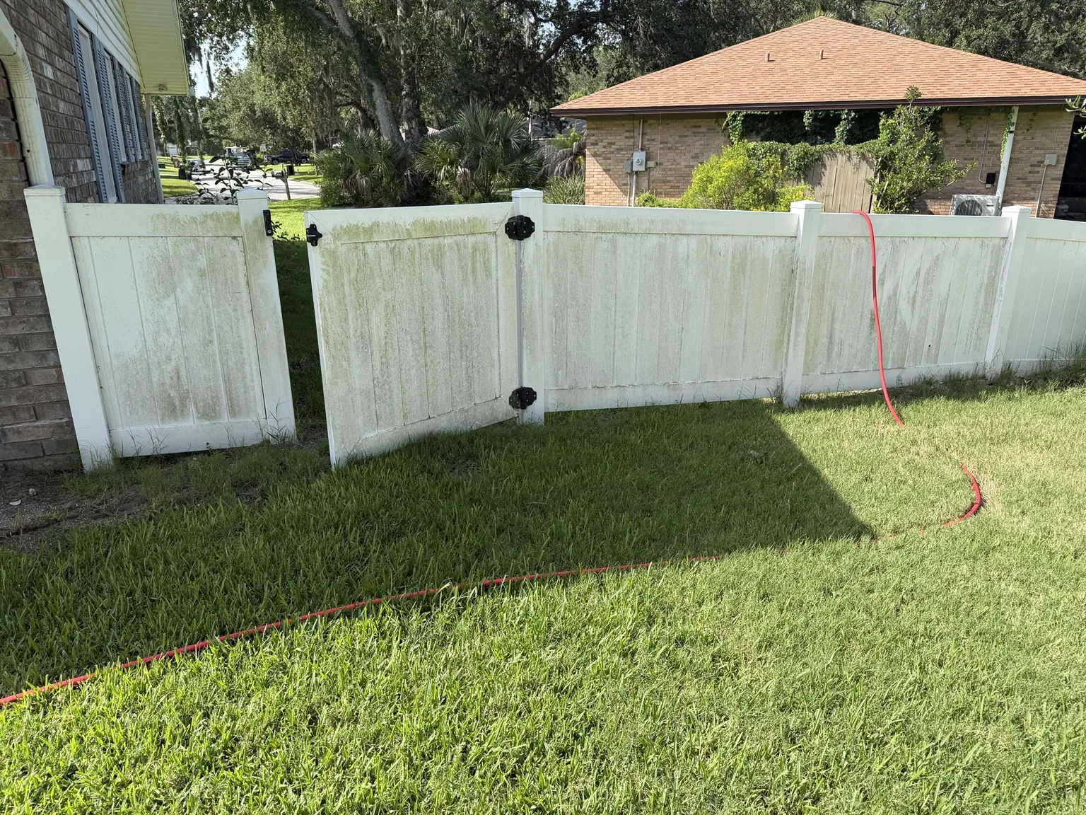Fence before cleaning